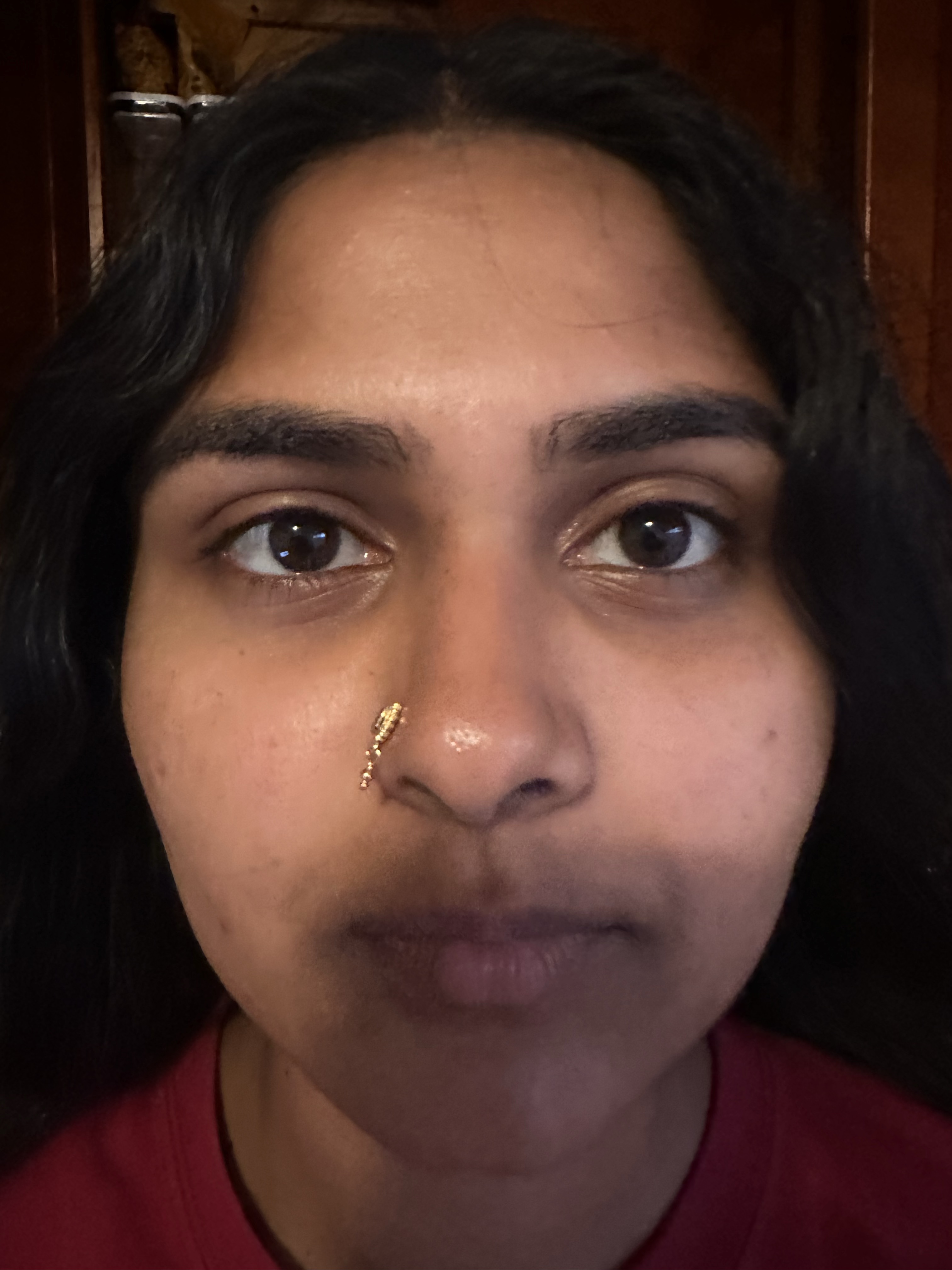 Close-up portrait with perspective distortion